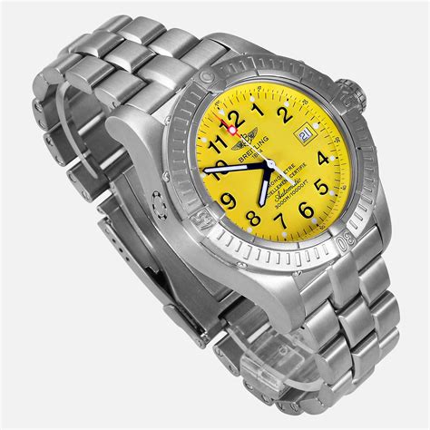 breitling replicas yellow dail face|breitling avenger yellow.